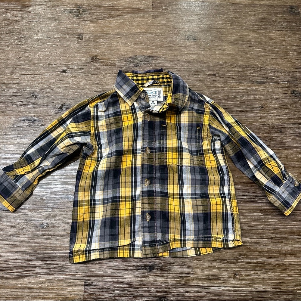 4/20$ Baby Toddler Plaid Button Down Shirt size 18 months